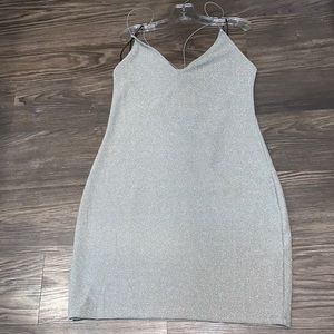 H&M Sliver sparkly mini dress